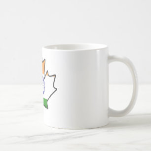 Taza De Café Bandera india en artículos canadienses de la hoja