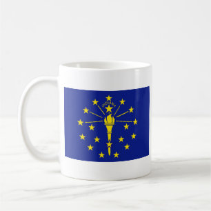 Taza De Café Bandera Indiana + mapa de la música