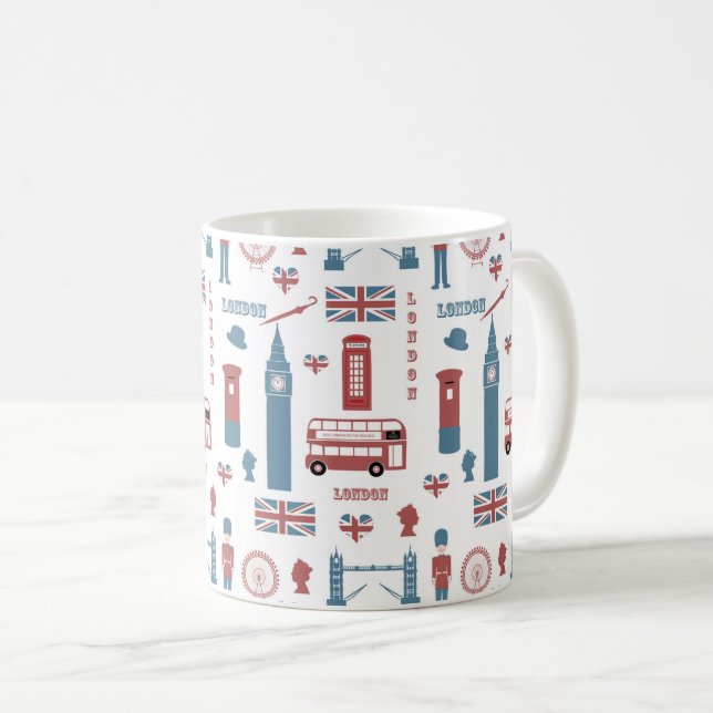 Taza De Café Bandera inglesa Big Ben de Londres (Anverso derecho)