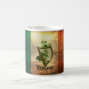 Taza De Café Bandera irlandesa angustiada