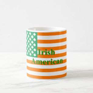 Taza De Café Bandera irlandesa norteamericana
