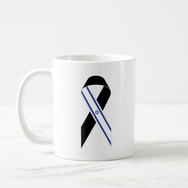 Taza De Café Bandera israelí de la cinta negra (Izquierda)