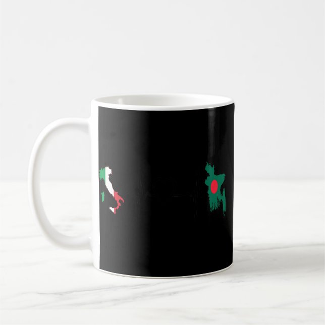 Taza De Café Bandera italiana bangladesí (Izquierda)