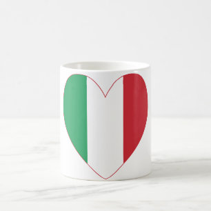 Taza De Café Bandera italiana con corazón