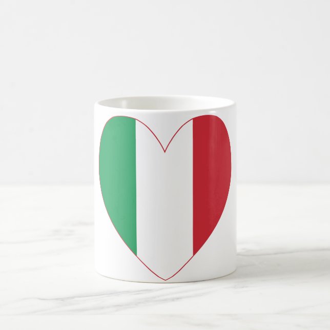 Taza De Café Bandera italiana con corazón (Centro)