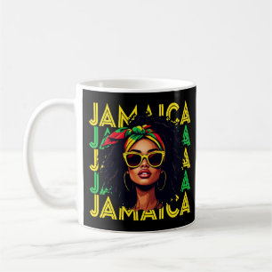 Taza De Café Bandera jamaiquina Chica de Jamaica Orgullosas muj