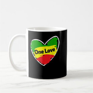 Taza De Café Bandera jamaiquina de Un Corazón de Amor