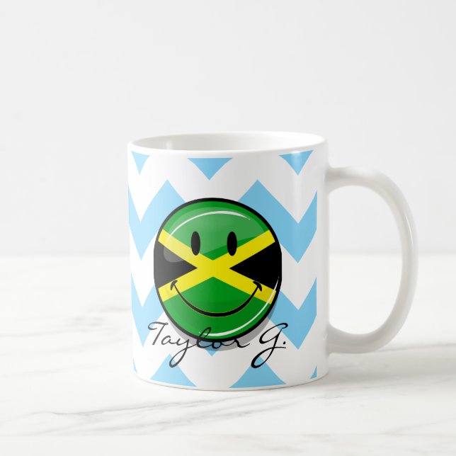 Taza De Café Bandera jamaiquina sonriente (Derecha)