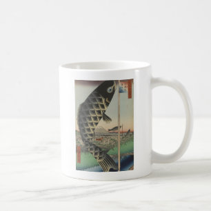 Taza De Café Bandera japonesa del Festival de Pescado Koi Hiros