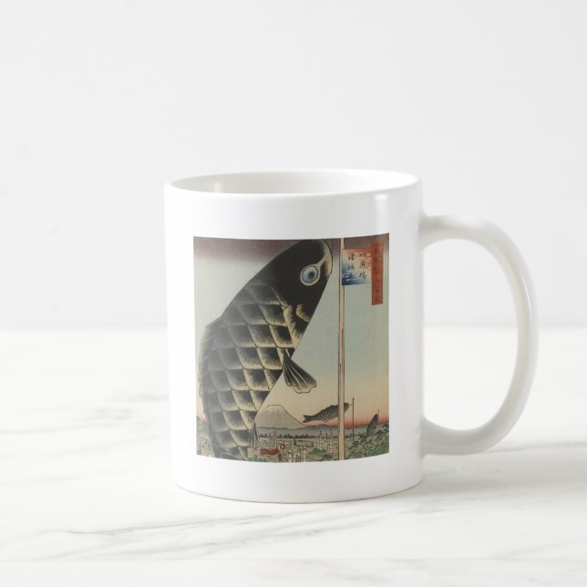 Taza De Café Bandera japonesa del Festival de Pescado Koi Hiros (Derecha)