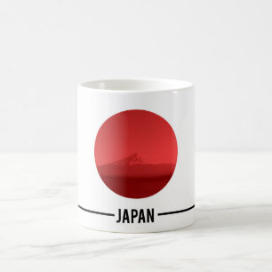 Taza De Café Bandera japonesa, el monte Fuji, Japón