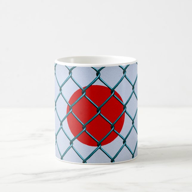 Taza De Café Bandera Japonesa Protegida (Centro)