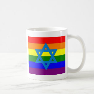 Taza De Café Bandera judía del orgullo gay