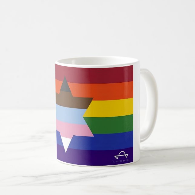 Taza De Café Bandera judía inclusiva - Café Mug (Anverso derecho)