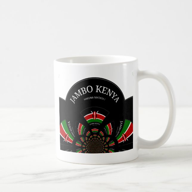 Taza De Café Bandera keniana inspiró arte de bienvenida a Jambo (Derecha)