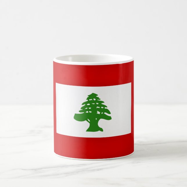 Taza De Café Bandera libanesa de Guay (Centro)