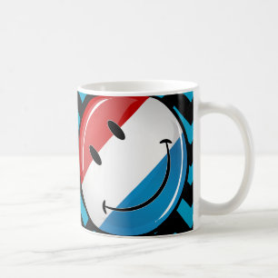 Taza De Café Bandera luxemburguesa sonriente