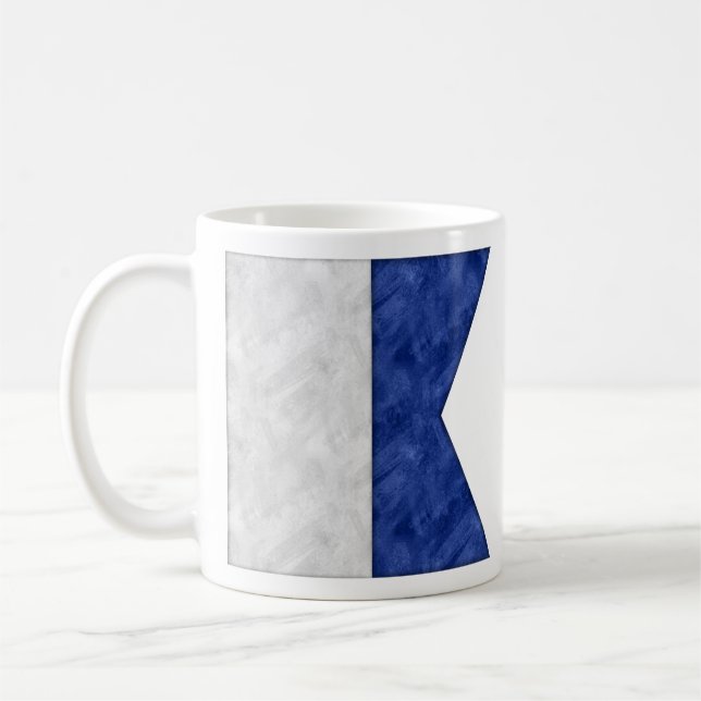 Taza De Café Bandera marítima de señal náutica (Izquierda)