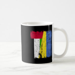 Taza De Café Bandera media de Emiratos Árabes Unidos y Ucrania