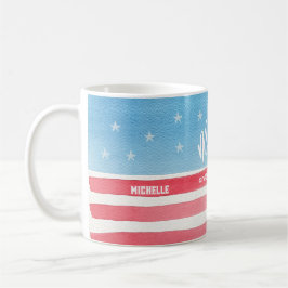 Taza De Café Bandera moderna acuarela patriótica