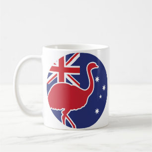 Taza De Café Bandera nacional australiana de Australia Emu