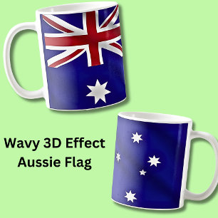 Taza De Café Bandera nacional australiana ondulada 3D