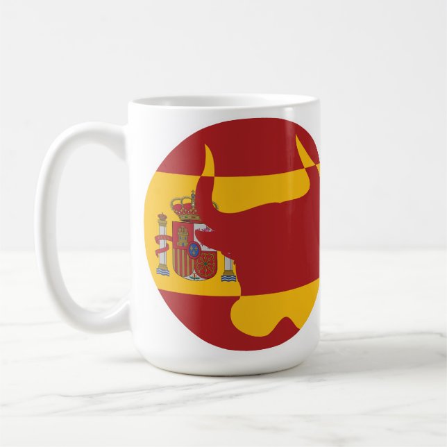 Taza De Café Bandera nacional de animales de España Taurus (Izquierda)