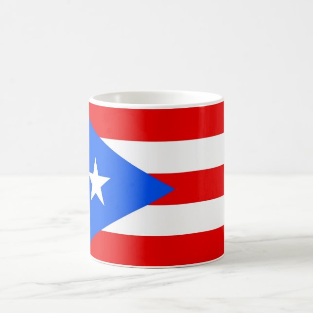 Taza De Café Bandera nacional del mundo de Puerto Rico (Centro)