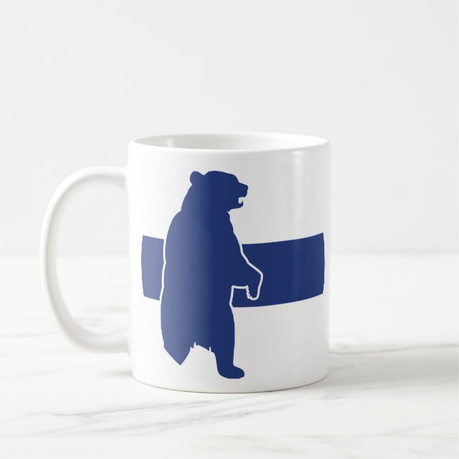 Taza De Café Bandera nacional finlandesa de los animales (Izquierda)