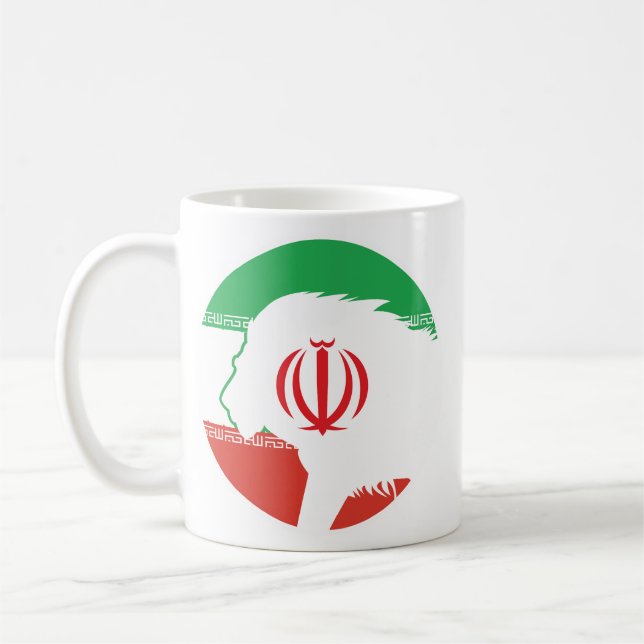 Taza De Café Bandera nacional iraní de animales leones de Irán (Izquierda)