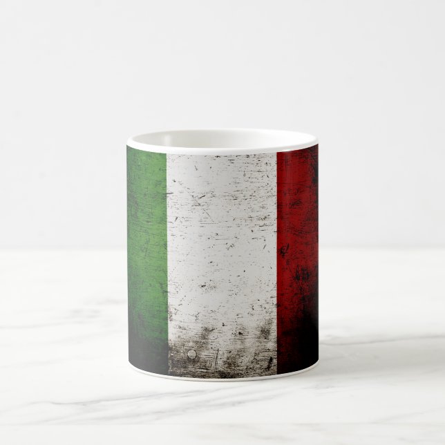 Taza De Café Bandera negra de Italia del Grunge (Centro)