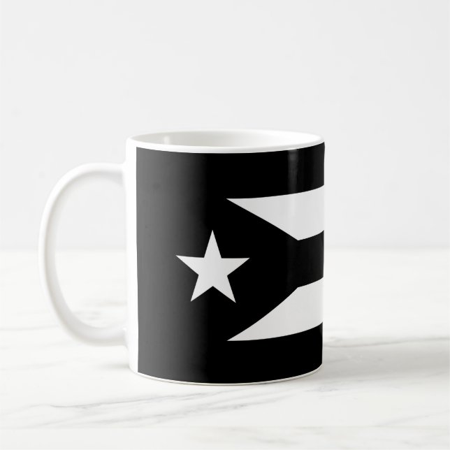 Taza De Café Bandera negra del café de Puerto Rico (Izquierda)