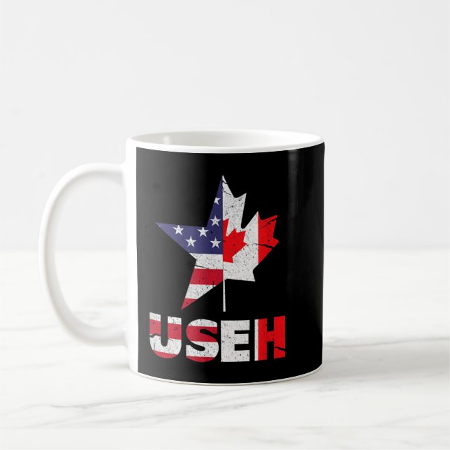 Taza De Café Bandera norteamericana de Canadá de Estados Unidos (Izquierda)