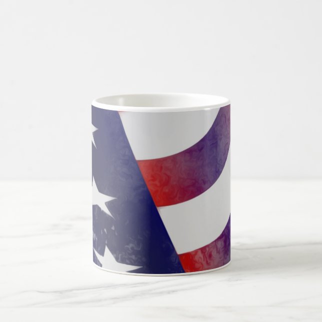 Taza De Café Bandera norteamericana de Grunge (Centro)
