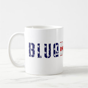 Taza De Café bandera norteamericana de sangre azul