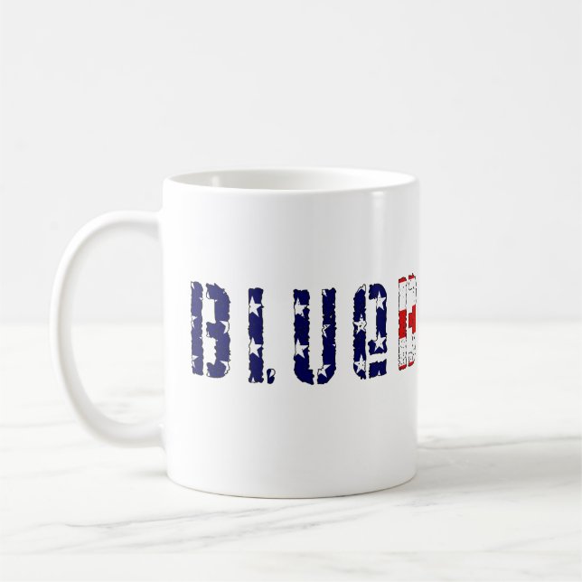 Taza De Café bandera norteamericana de sangre azul (Izquierda)
