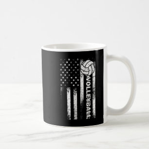 Taza De Café Bandera norteamericana de voleibol Fun EEUU Patrió