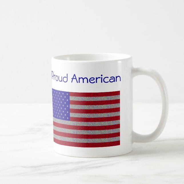 Taza De Café Bandera norteamericana Purpurinoso (Derecha)