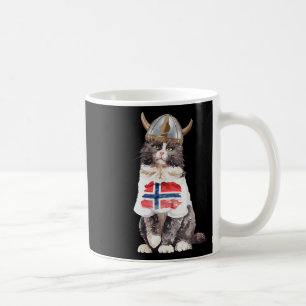 Taza De Café Bandera noruega de gato forestal