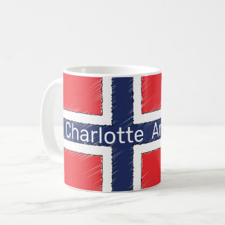 Taza De Café Bandera noruega personalizada