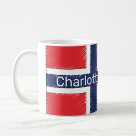 Taza De Café Bandera noruega personalizada