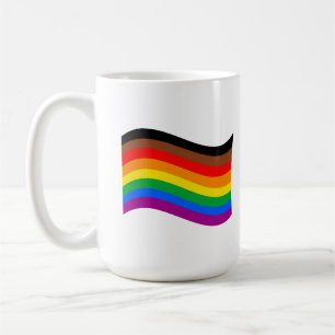 Taza De Café Bandera ondeante del Orgullo Arcoíris de Filadelfi