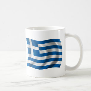 Taza De Café Bandera ondulada de Grecia