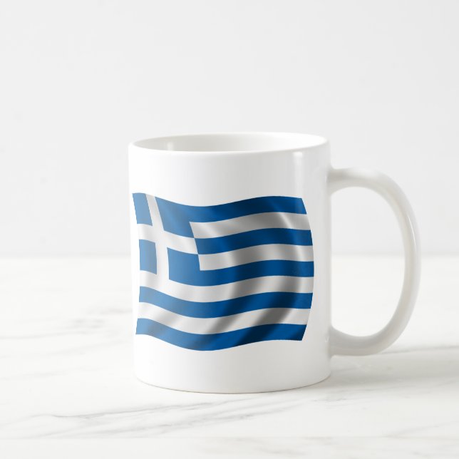 Taza De Café Bandera ondulada de Grecia (Derecha)