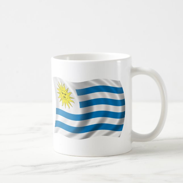 Taza De Café Bandera ondulada de Uruguay (Derecha)