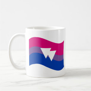 Taza De Café Bandera Ondulada del Símbolo del Orgullo Bisexual