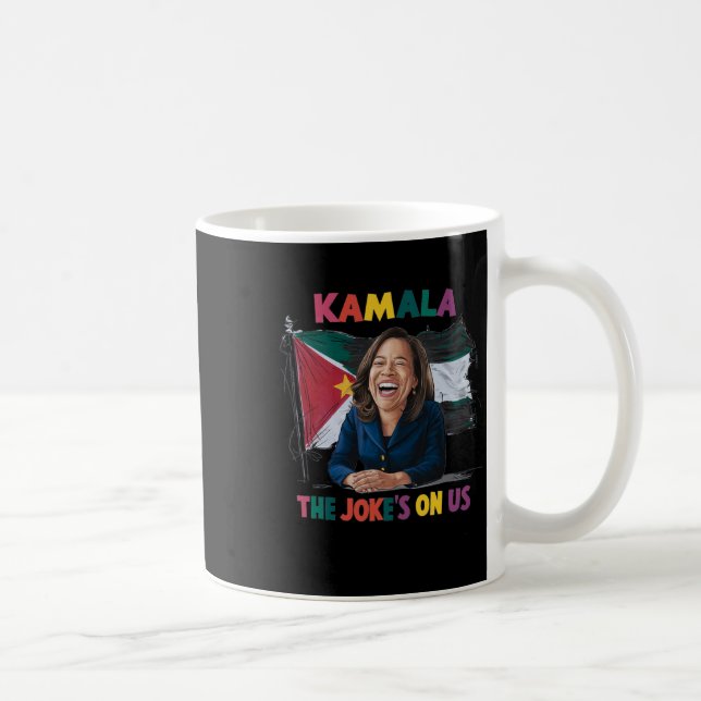 Taza De Café Bandera Palestina Anti Kamala Harris (Derecha)