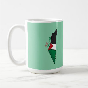 Taza De Café Bandera palestina dentro de su mapa, Visita Palest