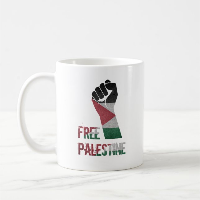 Taza De Café bandera palestina libre, bandera palestina (Izquierda)