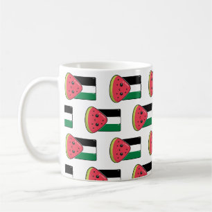 Taza De Café Bandera palestina linda con Palestina sin sandía